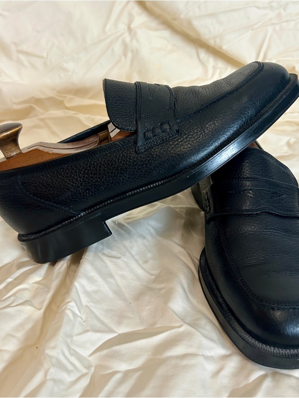 Florsheim Comfortech Black Leather Loafer Men's Dress Shoes Square Toe 8D